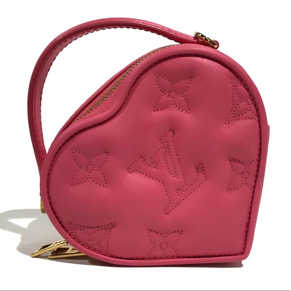 Authentic Louis Vuitton Monogram Pop My Heart Pink Leather Bubblegram Pouch Bag - Picture 1 of 15